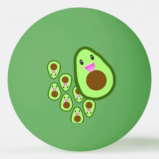 Cute Avocado Ping Pong Ball (Front)