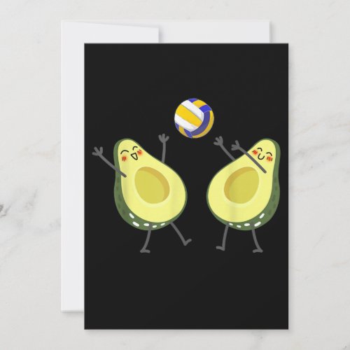 Cute Avocado Playing Volleyball Funny Holiday Card