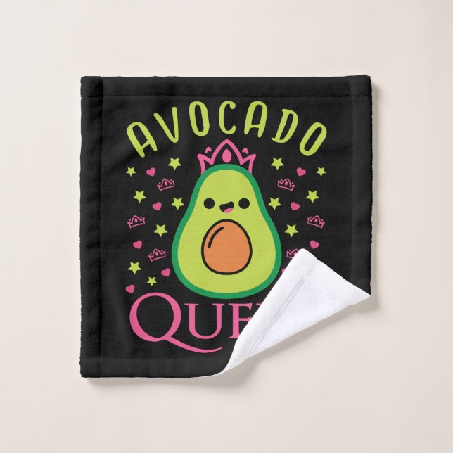 Cute Avocado Queen with Heart Keto Girl Cooking  Wash Cloth (Wash Cloth)