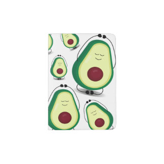 Cute Avocado Relaxation Cartoon Passport Holder