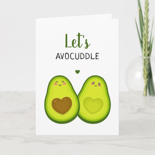 Cute Avocado Romantic Cuddle Love Romantic Couple Card