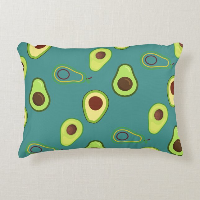 Cute Avocado slice summer Green gradient Pattern Accent Pillow (Front)