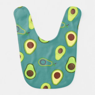 Cute Avocado slice summer Green gradient Pattern Baby Bib