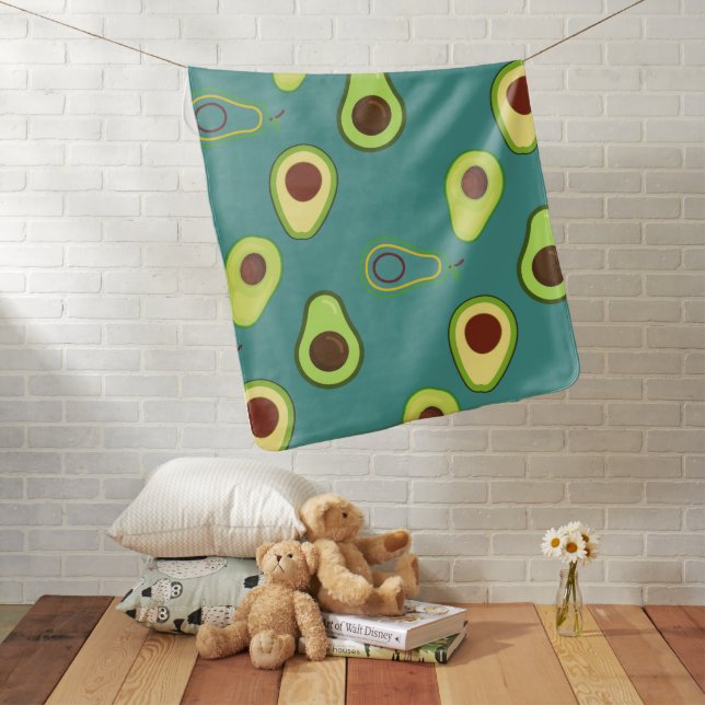 Cute Avocado slice summer Green gradient Pattern Baby Blanket (In Situ)