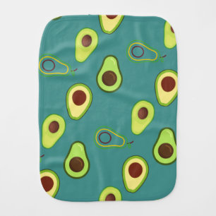 Cute Avocado slice summer Green gradient Pattern Baby Burp Cloth