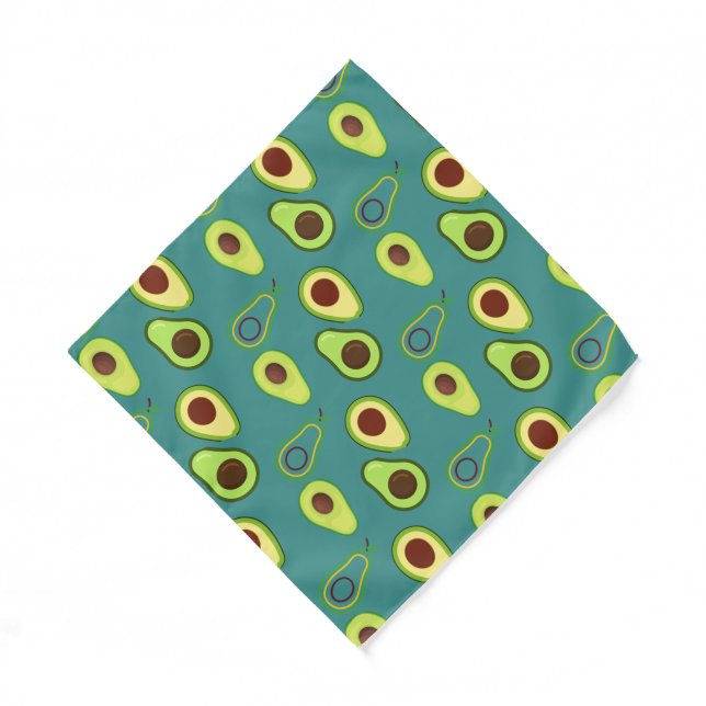 Cute Avocado slice summer Green gradient Pattern Bandana (Front)