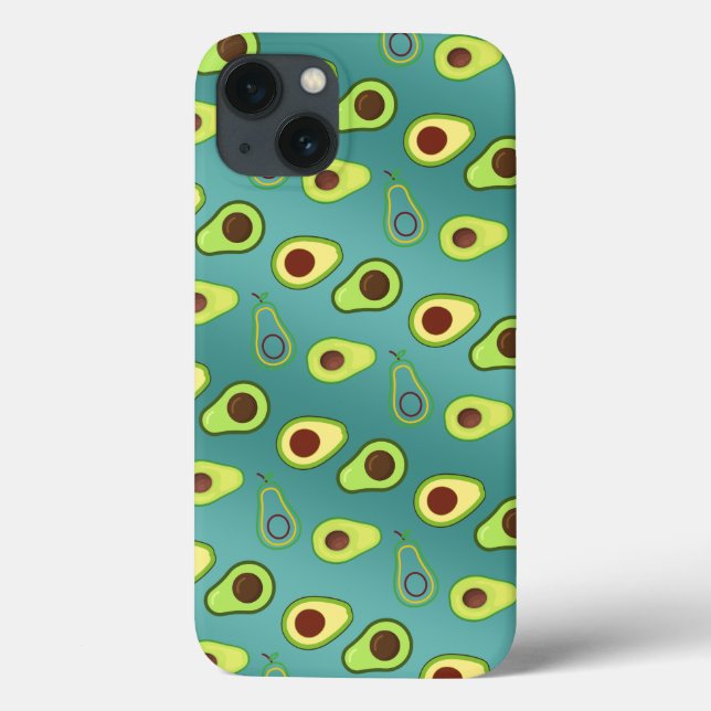 Cute Avocado slice summer Green gradient Pattern Case-Mate iPhone Case (Back)