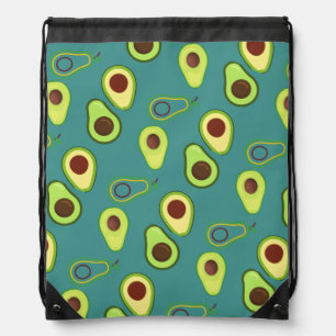 Cute Avocado slice summer Green gradient Pattern Drawstring Bag
