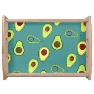 Cute Avocado slice summer Green gradient Pattern Serving Tray