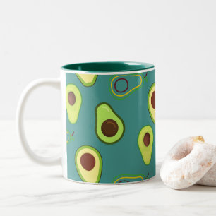 Cute Avocado slice summer Green gradient Pattern Two-Tone Coffee Mug