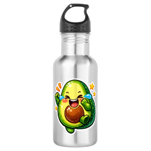 cute avocado sticker, laughing tears of joySticker Stainless Steel Water Bottle