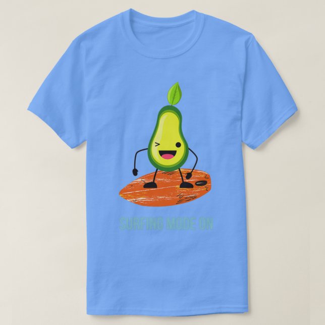 Cute Avocado Surfing T-Shirt (Design Front)