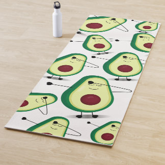 Cute Avocado Swag Cartoon Yoga Mat