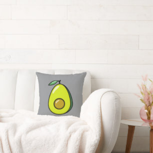 Cute Avocado Throw Pillow