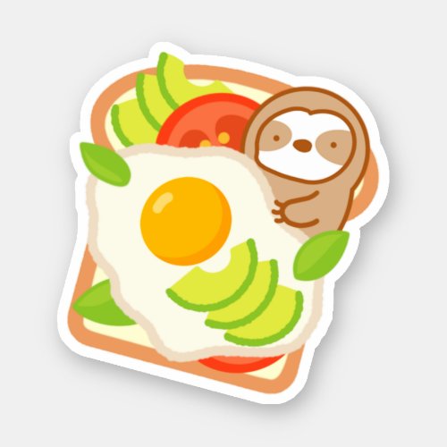 Cute Avocado Toast Brunch Sloth Sticker