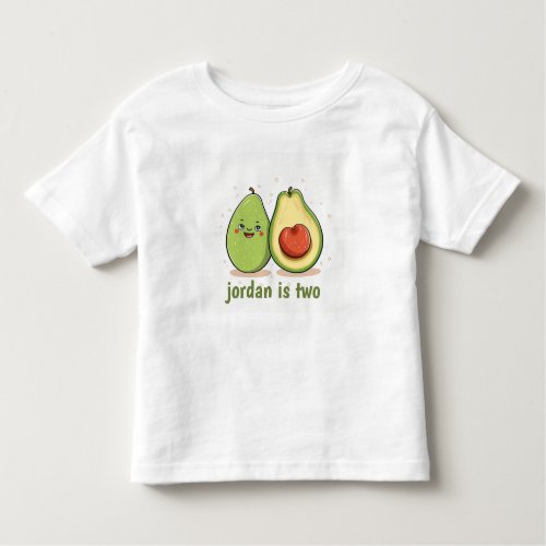 Cute Avocado Two Years Birthday Gift Kids T_shirt