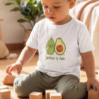 Cute Avocado Two Years Birthday Gift Kids T-shirt