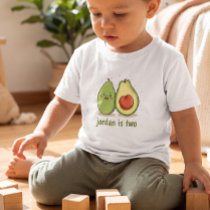 Cute Avocado Two Years Birthday Gift Kids T-shirt