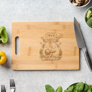 Cute Avocado Valentine’s Love Design, kawaii Love Engraved Cutting Board