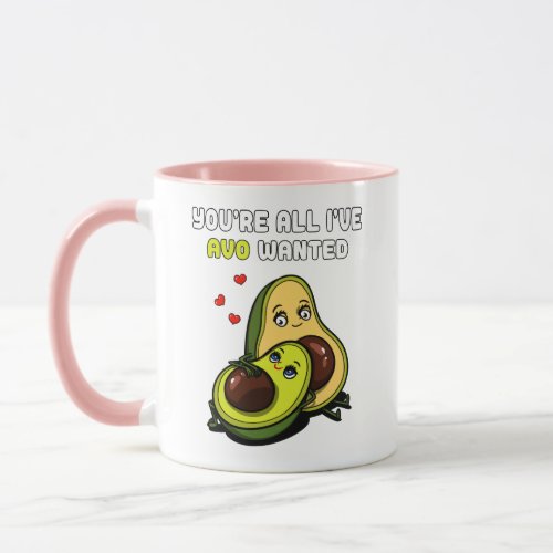 Cute Avocado Vegan Avo Wanted Joke Mug