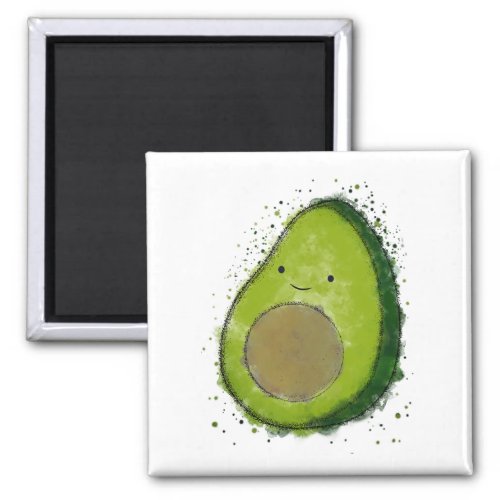 Cute Avocado Watercolor Magnet