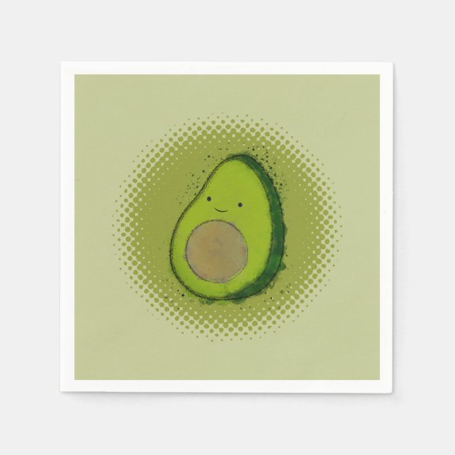 Cute Avocado Watercolor Napkins (Front)