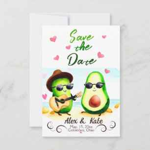 Cute Avocado Wedding Save the Date Announcement