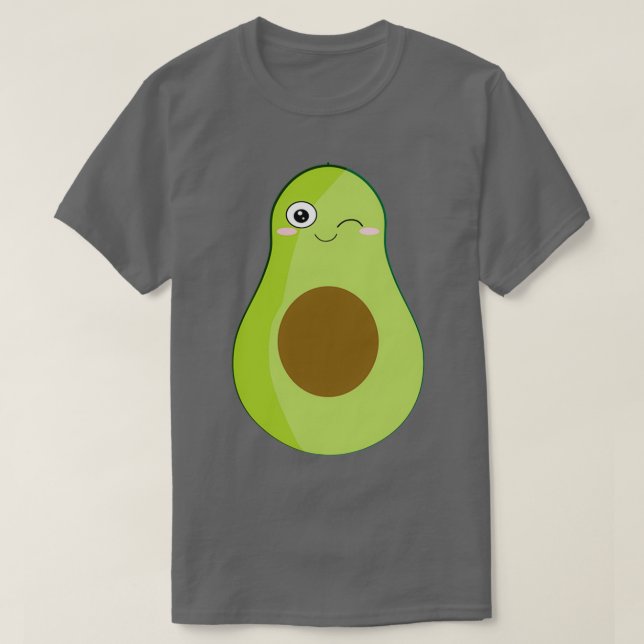 cute avocado winking kawaii T-Shirt (Design Front)