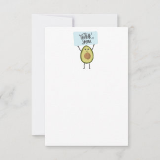 Cute Avocado with sign thank you RSVP Card