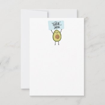 Cute Avocado With Sign Thank You Rsvp Card by Eye_for_design at Zazzle