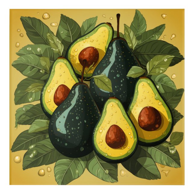 Cute avocados acrylic art (Front)