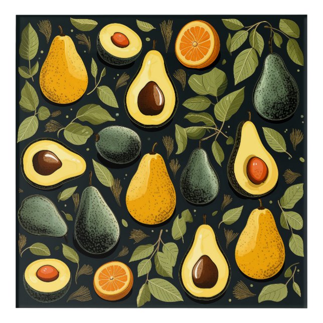 Cute avocados acrylic art (Front)