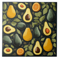 Cute avocados ceramic tile