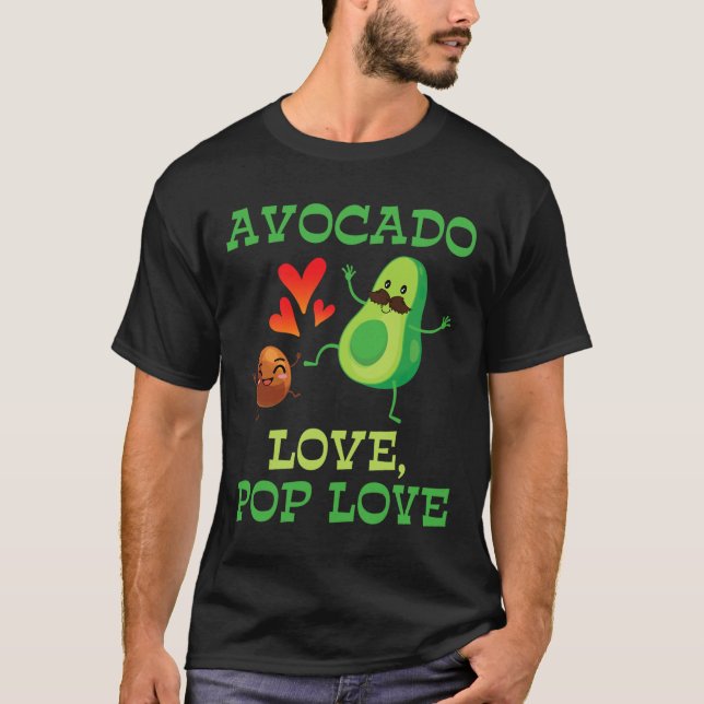 Cute Avocados Dancing Together Avocado Love Pop Lo T-Shirt (Front)