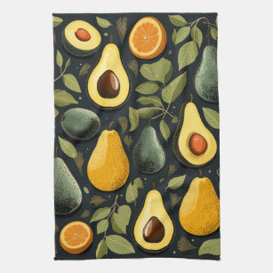 Cute avocados kitchen towel