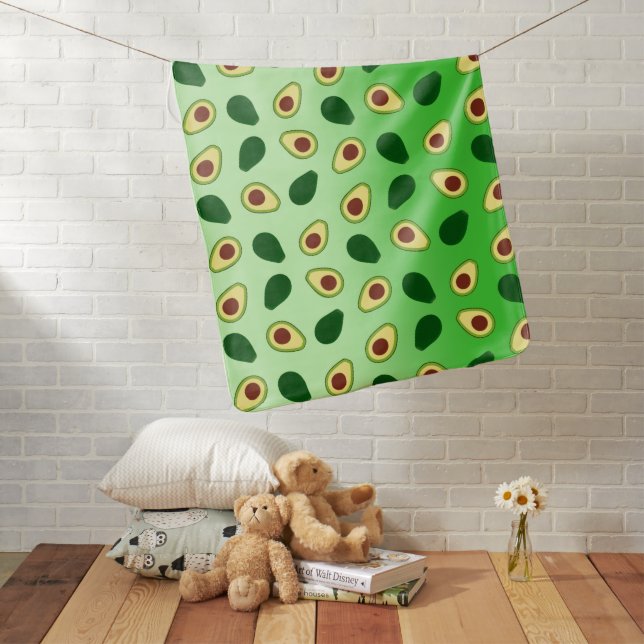 Cute Avocados slice summer green gradient Pattern Baby Blanket (In Situ)
