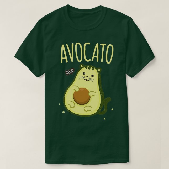 Cute Avocato Avocado Cat Kawaii T-Shirt (Design Front)