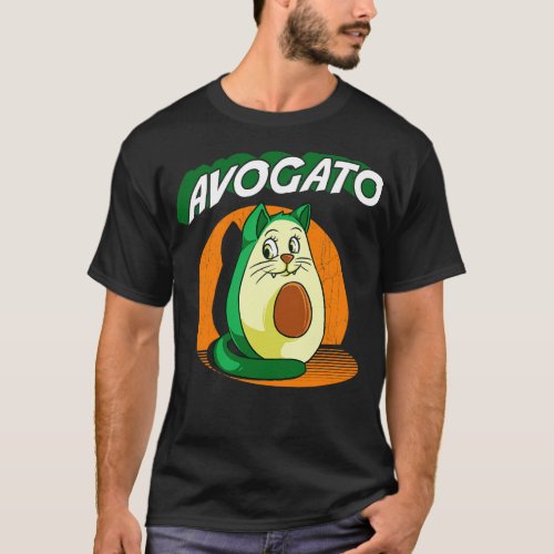 Cute Avogato Avocado Cat Funny Kitty Avogato Pun 1 T_Shirt