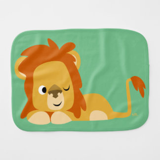 Cute Awake Cartoon Lion Burp Cloth