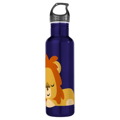Cute Awake Cartoon Lion Water Bottle