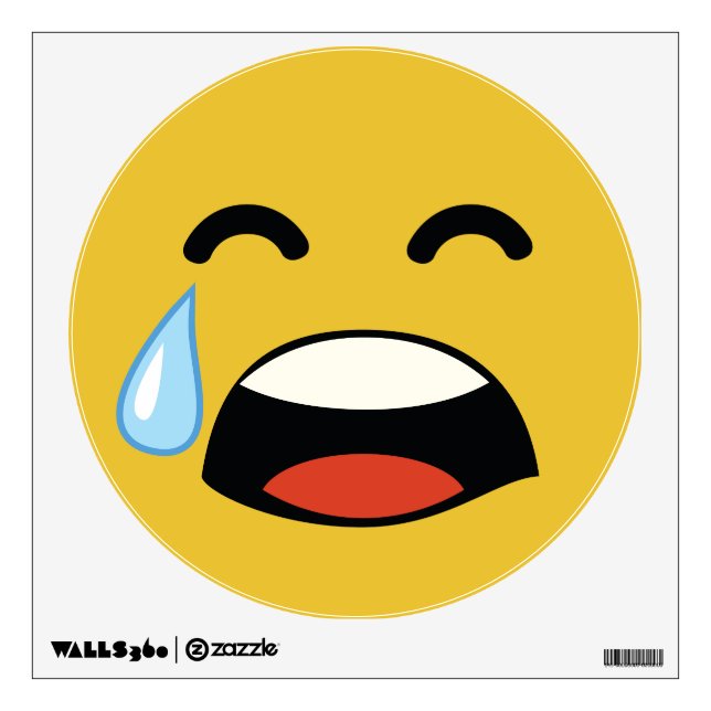 Cute aww don't cry emoji wall sticker (Front)