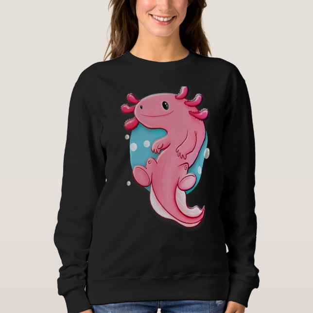 Cute Axolotl  Animal Sweatshirt (Front)