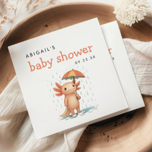 Cute Axolotl Baby Shower Napkins