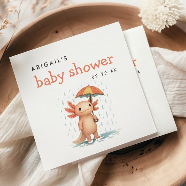 Cute Axolotl Baby Shower Napkins (Creator Uploaded)