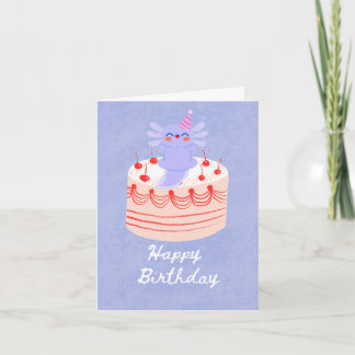Cute axolotl birthday card