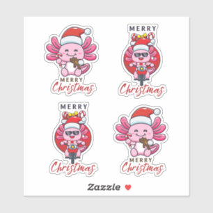 Cute Axolotl Christmas Santa  Sticker