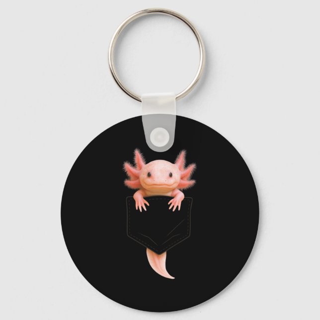 Cute Axolotl Cket Funny For Men Women Teen Kid Lon Keychain (Front)