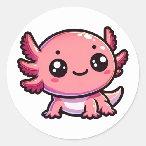 Cute Axolotl Classic Round Sticker
