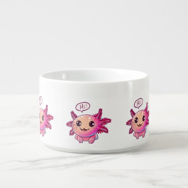 Cute Axolotl Comic in cartoon style Bowl (Center)