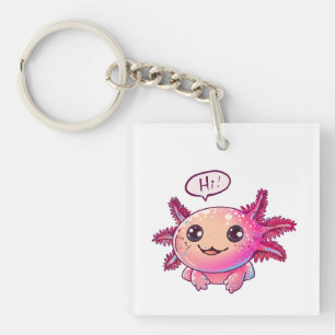 Cute Axolotl Comic in cartoon style Keychain